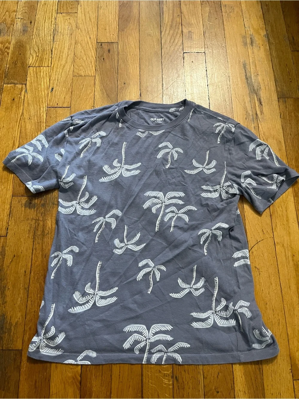 Old Navy Blue Short-Sleeve Palm Print Tee